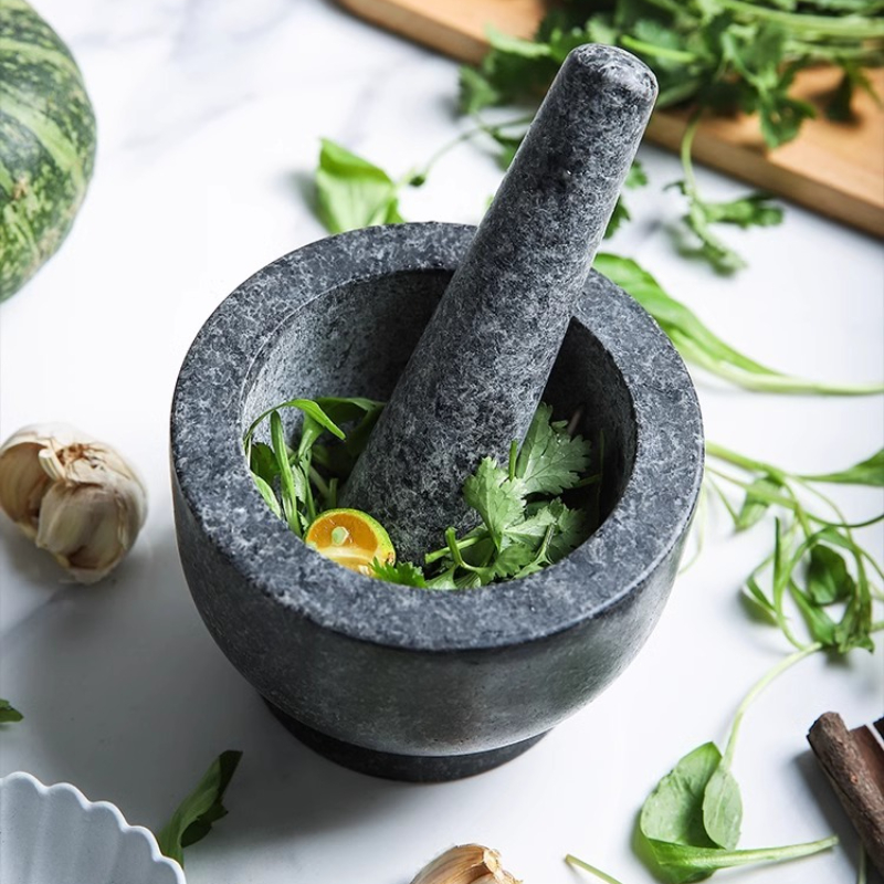 Mortar Pestle Granite - 몰타르와 절구 세트, 무거운 천연 화강암
