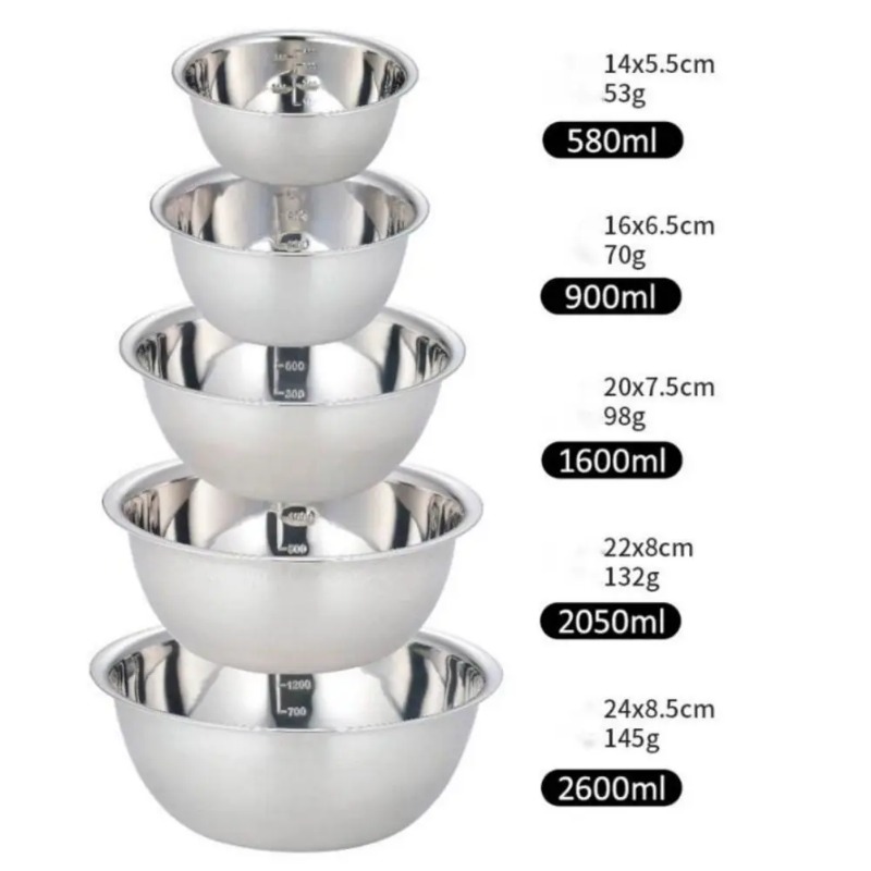 Home Cooking Supplies - 휴대용 스테인리스 스틸 믹싱 볼, 주방