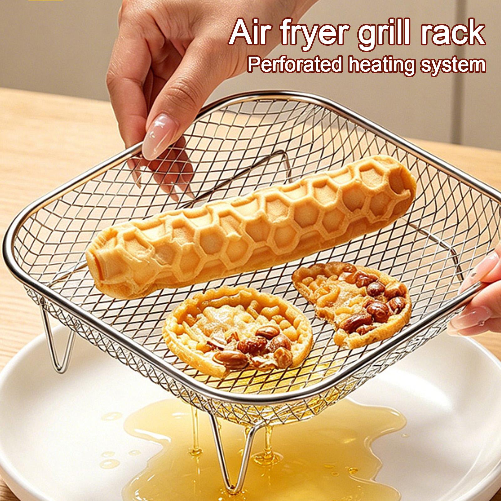 Home Cooking Supplies - 에어프라이어 랙 스테인리스 스틸 스태커블 그릴
