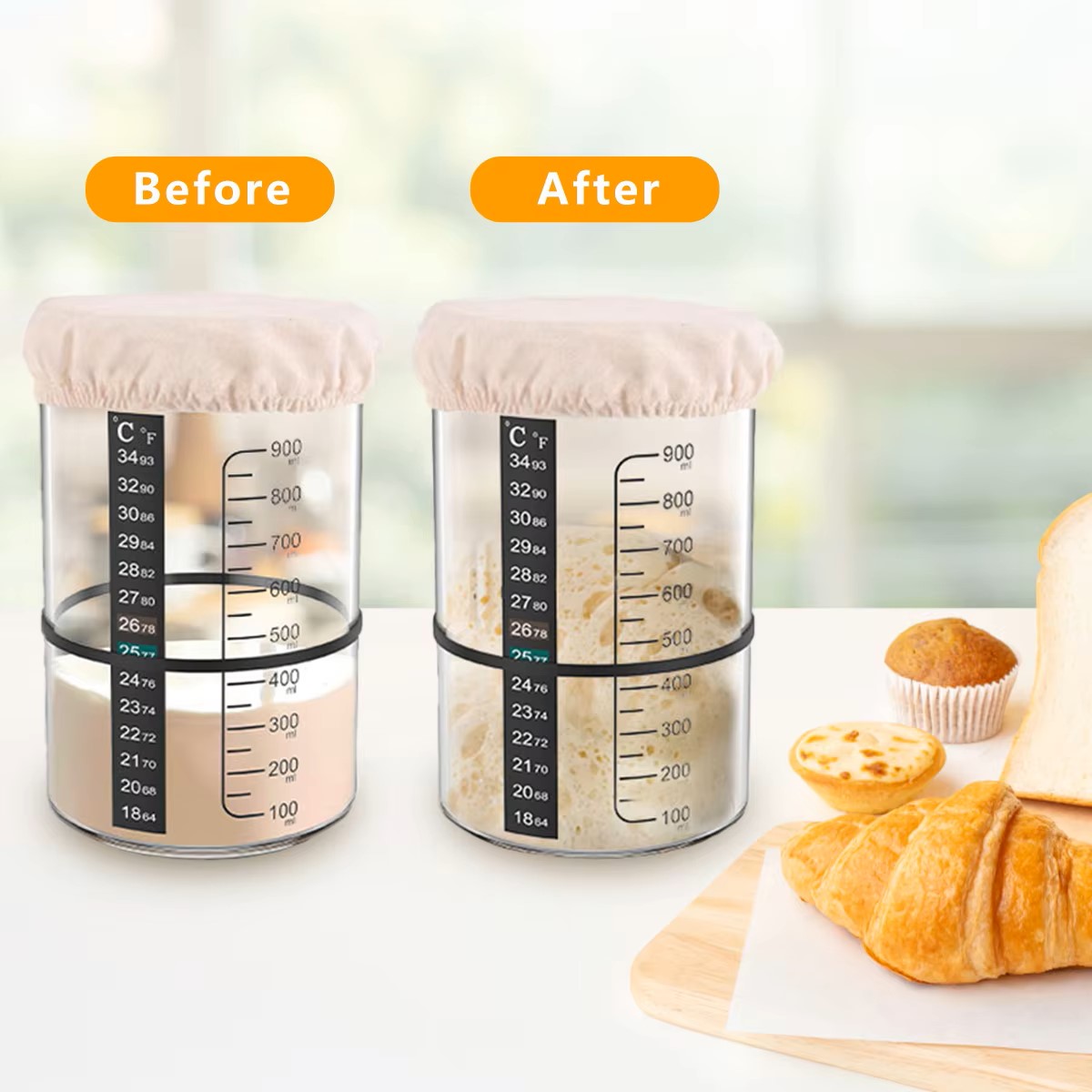 1500/900ml 사워도우 스타터 유리병 세트, 내열 - Fermentation Crock 리뷰 및 가격