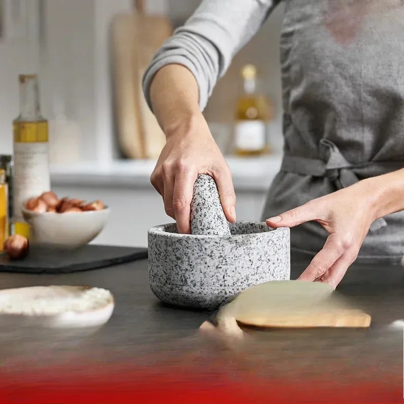 마늘 다지기 대나무 덮개 화강암 막대 돌 모르타르 라듐 - Mortar Pestle Granite 리뷰 및 가격