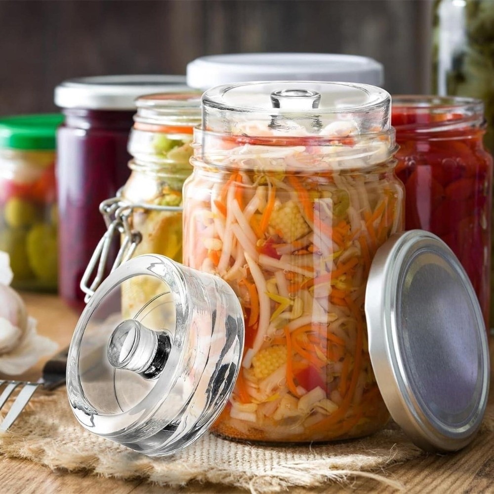 손잡이가 있는 투명 발효 유리 무게추 1개, 입구가 넓 - Fermentation Crock 리뷰 및 가격
