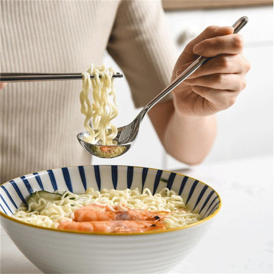2/1개 스테인레스 스틸 숟가락 두꺼운 긴 손잡이 수프 - Home Cooking Supplies 리뷰 및 가격